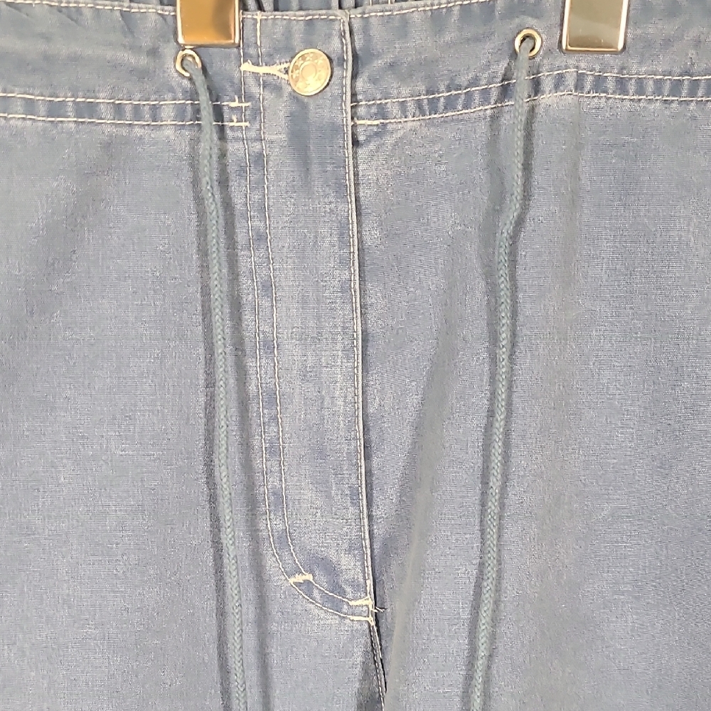 Shaver Lake Women's Light Blue Cropped Jeans Elastic Waist 100% Cotton 24W - Picture 3 of 10